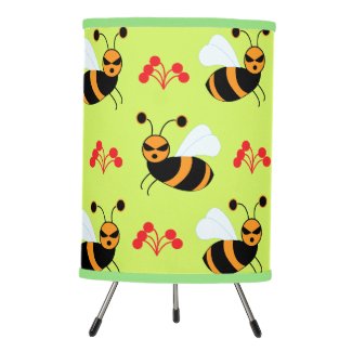 Bees Honeybee Red Flowers Pattern
