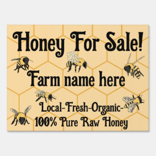 Bees Honeycomb Aviary Bee Farm Sign