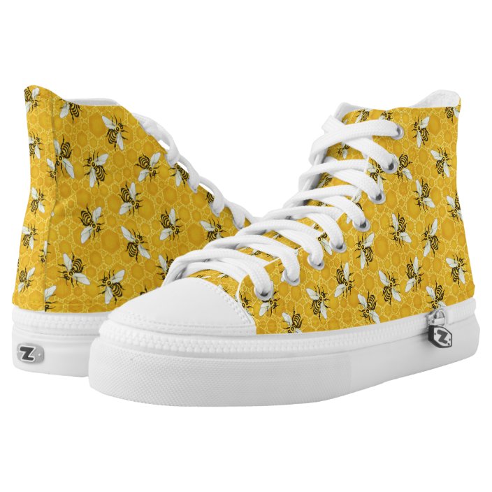sneakers with bees on them