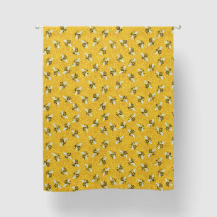 Bees Honeycomb Honeybee Hive Bumble Bee Pattern Blackout Curtains