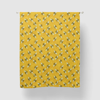 Bees Honeycomb Honeybee Hive Bumble Bee Pattern Blackout Curtains
