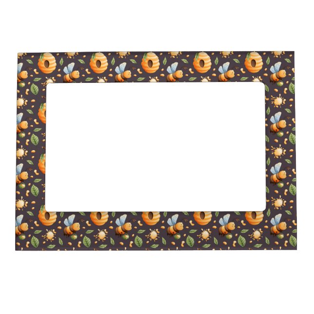 Bees, Honeycombs, Leaves, and Honeydrops Magnetic Frame (Front)