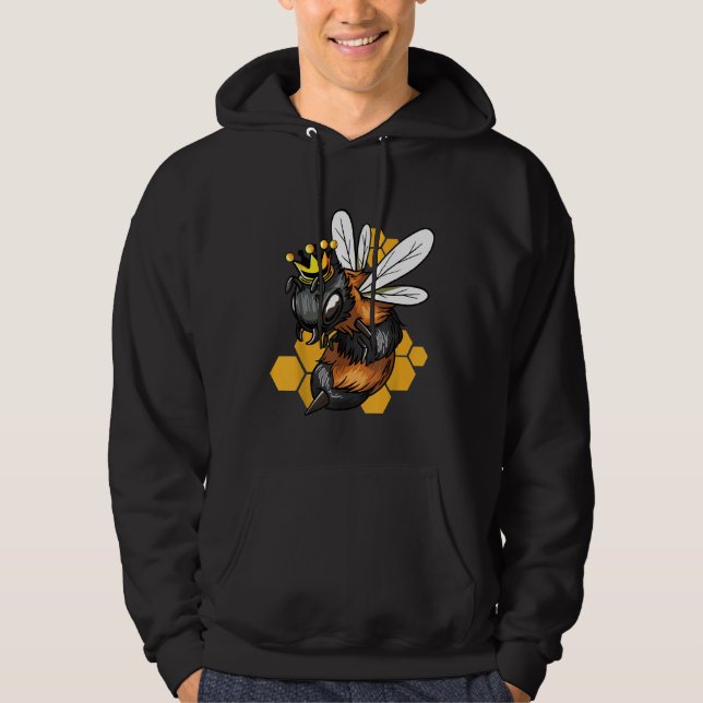 Bees Illustration Beekeeper Honey Beekeeping Hoodie (Front)