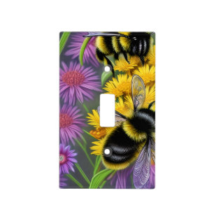 Bees in a Flower Meadow Light Switch Cover