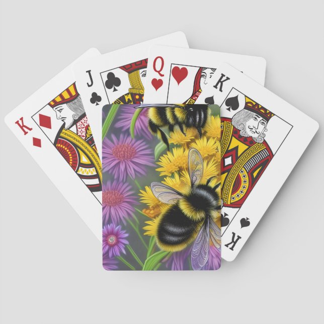Bees in a Flower Meadow   Poker Cards (Back)