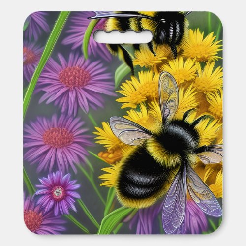 Bees in a Flower Meadow  Seat Cushion