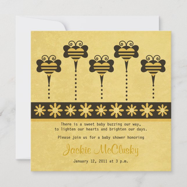 Bees in Flight Invitation Template (Front)