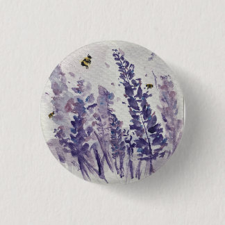 Bees in lavender field button