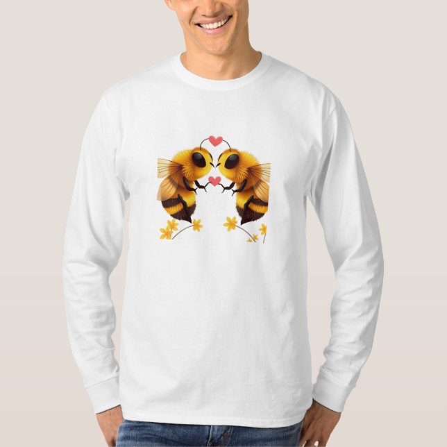 BEES IN LOVE-Basic Long Sleeve T-Shirt (Front)