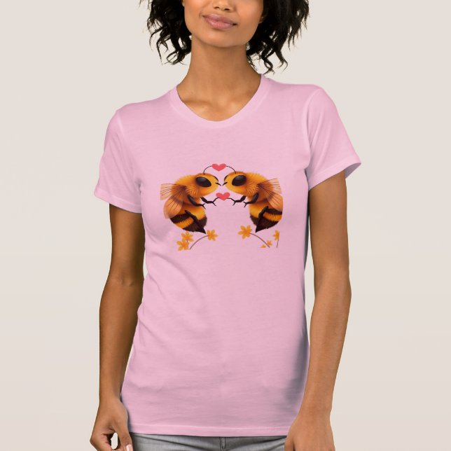 BEES IN LOVE-Bella+Canvas Women’s Slim Fit Tee (Front)