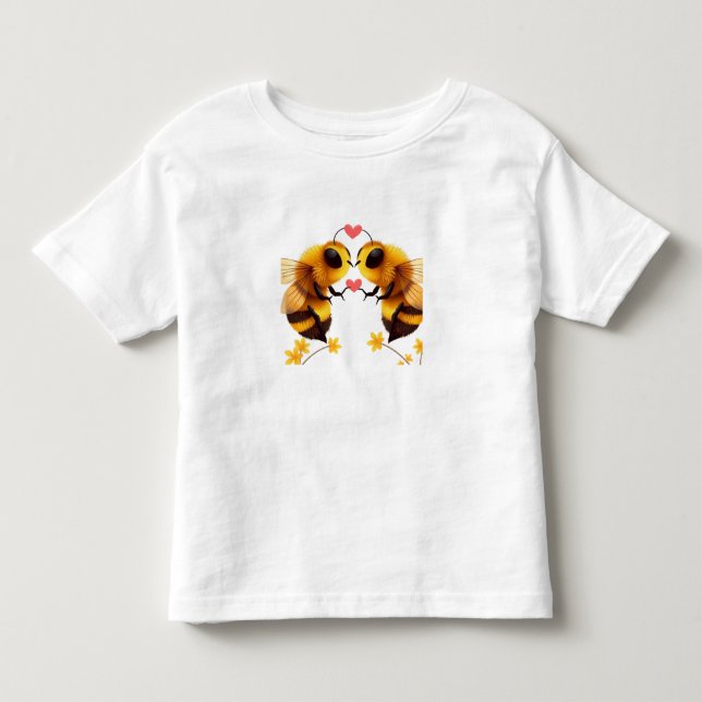 "BEES IN LOVE"-Toddler Fine Jersey T-Shirt (Front)