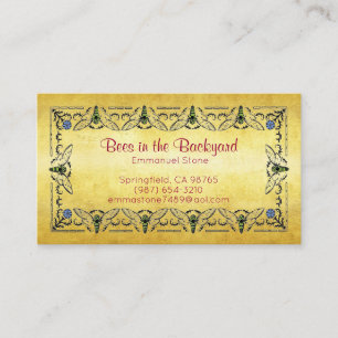 Bees in the Backyard Gold Leaf Business Card