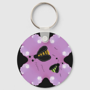 Bees in the Flowers Keychain