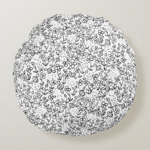 Bees in the garden round pillow