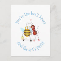 Bee's knees and ant's pants postcard