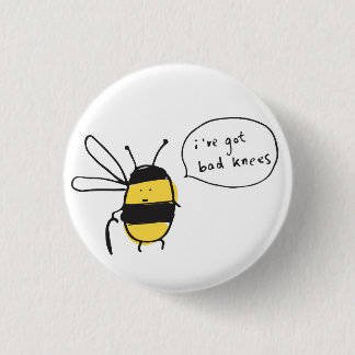bees knees badge pinback button
