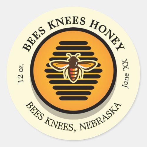 Bees Knees Cream Honey Jar Labels