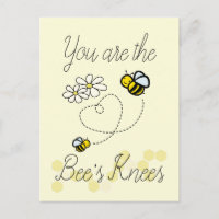 Bee's Knees Cute Bumble Bees Valentine's Postcard
