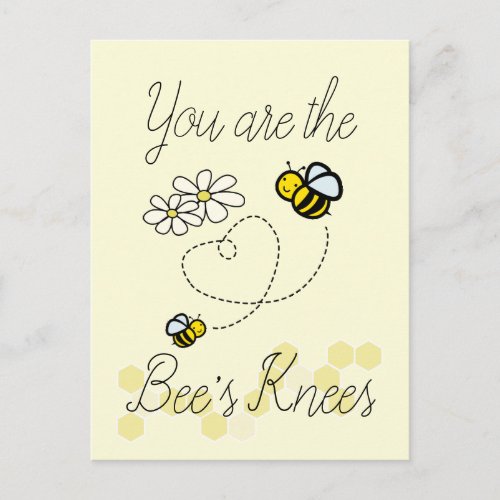 Bees Knees Cute Bumble Bees Valentines Postcard