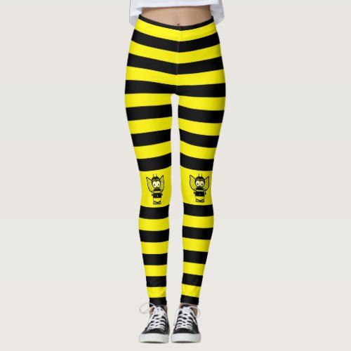 Bees Knees Leggings - Cute little cartoon bees on your knees.