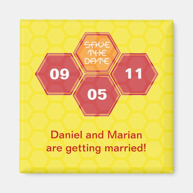 Bee's Knees Yellow Save the Date Magnet (Front)