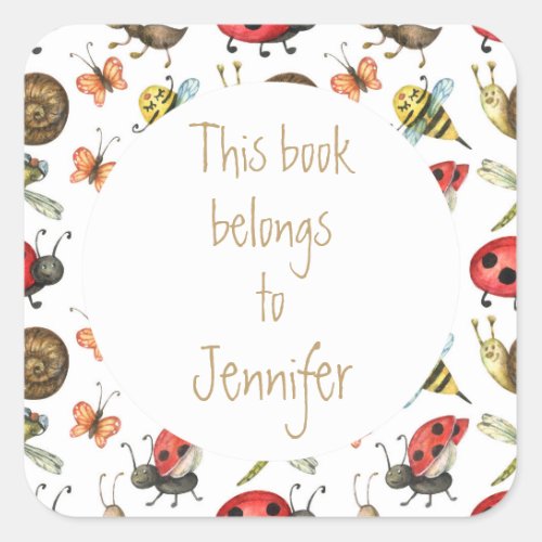 Bees Ladybugs Garden Bug Custom Library Book Plate