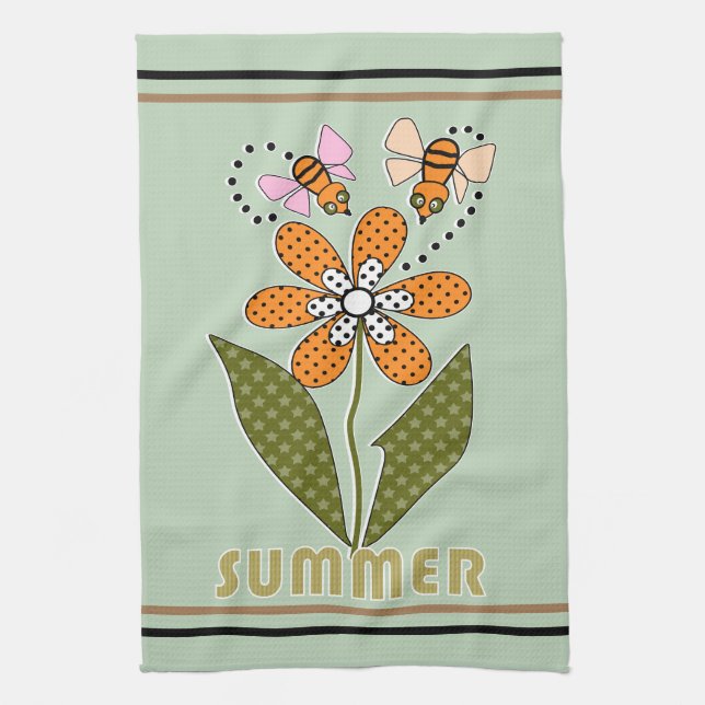 bees love summer and so do I Kitchen Towel (Vertical)