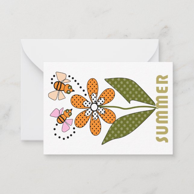 bees love summer and so do I Note Card (Front)