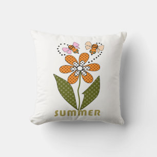 bees love summer and so do I Throw Pillow