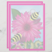 Bee's Lunch Date on Pink Flower (Front/Back)