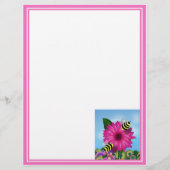 Bee's Lunch Date on Pink Flower (Back)