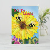 Bee's Lunch Date on Yellow Flower (Standing Front)