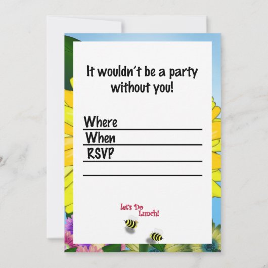 Bee's Lunch Date on Yellow Flower (Back)