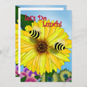 Bee's Lunch Date on Yellow Flower (Front/Back)