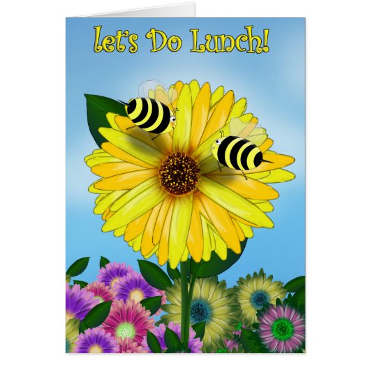 Bee's Lunch Date on Yellow Flower Cards (Front)