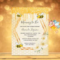 Bees Mommy to bee glitter baby shower invitation Postcard