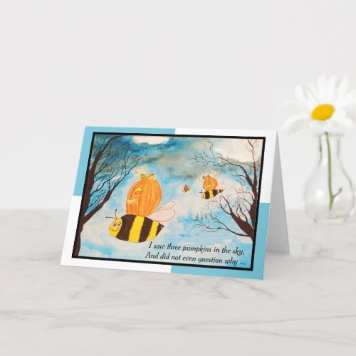 Bees n Jack O Lanterns Halloween Card