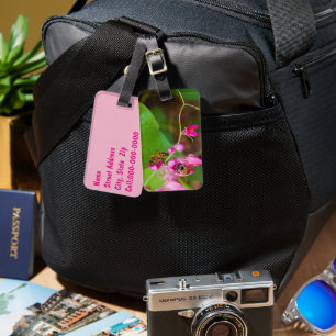 Bees On Coral Vine Flowers Photograph Luggage Tag