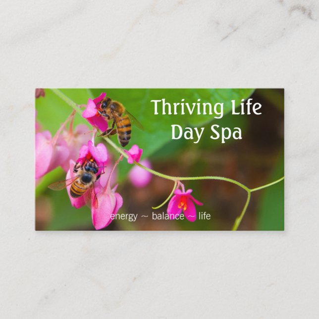 Bees On Coral Vine Flowers Photography Appointment Card (Front)