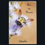 Bees on Flowers Calendar<br><div class="desc">My original artwork consisting of my original photographs of a variety of bees on flowers and blossoms. We need bees in our environment for the unique work they do as pollinators and honey makers. This calendar is a handy size of 11" x 7" and is printed on high quality paper...</div>