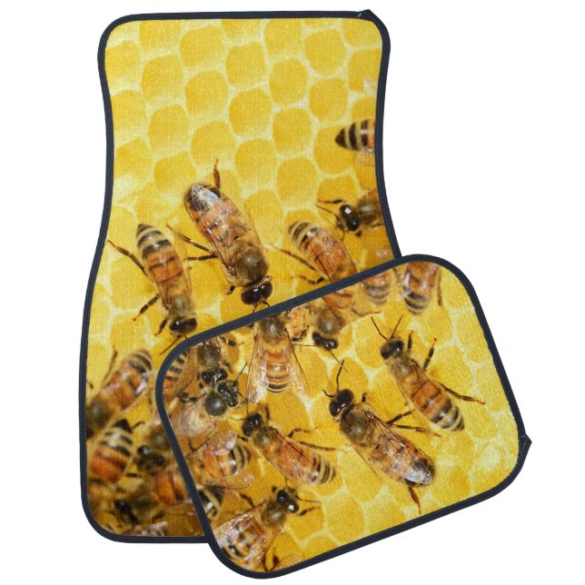 Bees on Honeycomb Car Floor Mat (Set)