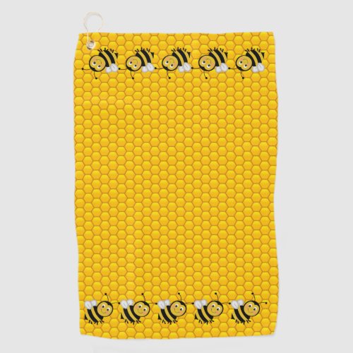 Bees on Honeycomb Golf Towel
