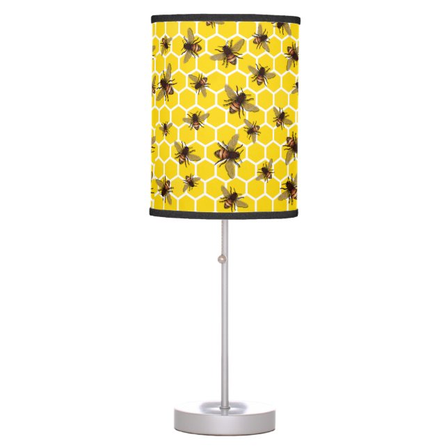 Bees on Honeycomb Lamp (Front)