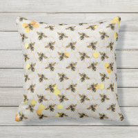 Multicolor 18x18 Honey Bees Lover Retro Bee Hive Gift Save Honey Beekeeper Climate Change Retro Bee Throw Pillow 