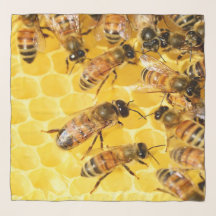Bees on Honeycomb - Silk Scarf