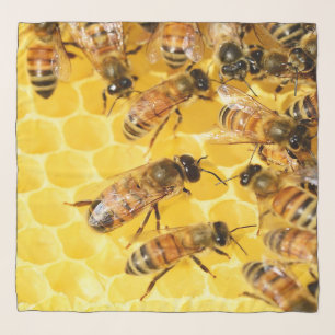 Bees on Honeycomb - Silk Scarf