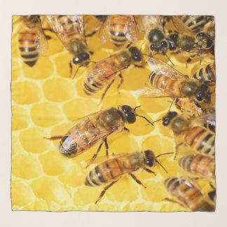 Bees on Honeycomb - Silk Scarf