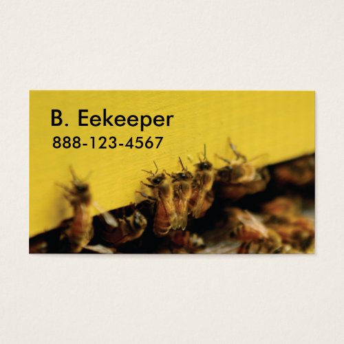 bees on yellow hive business cards