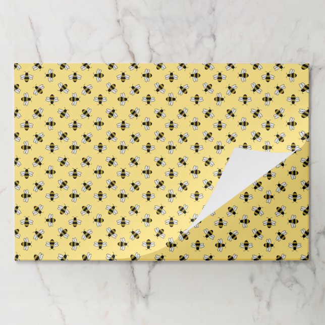 Bees Paper Placemats, Bumblebee Party Table Mats (Folded)