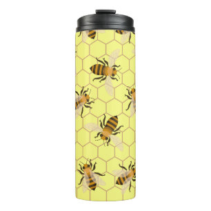 Bees pattern thermal tumbler
